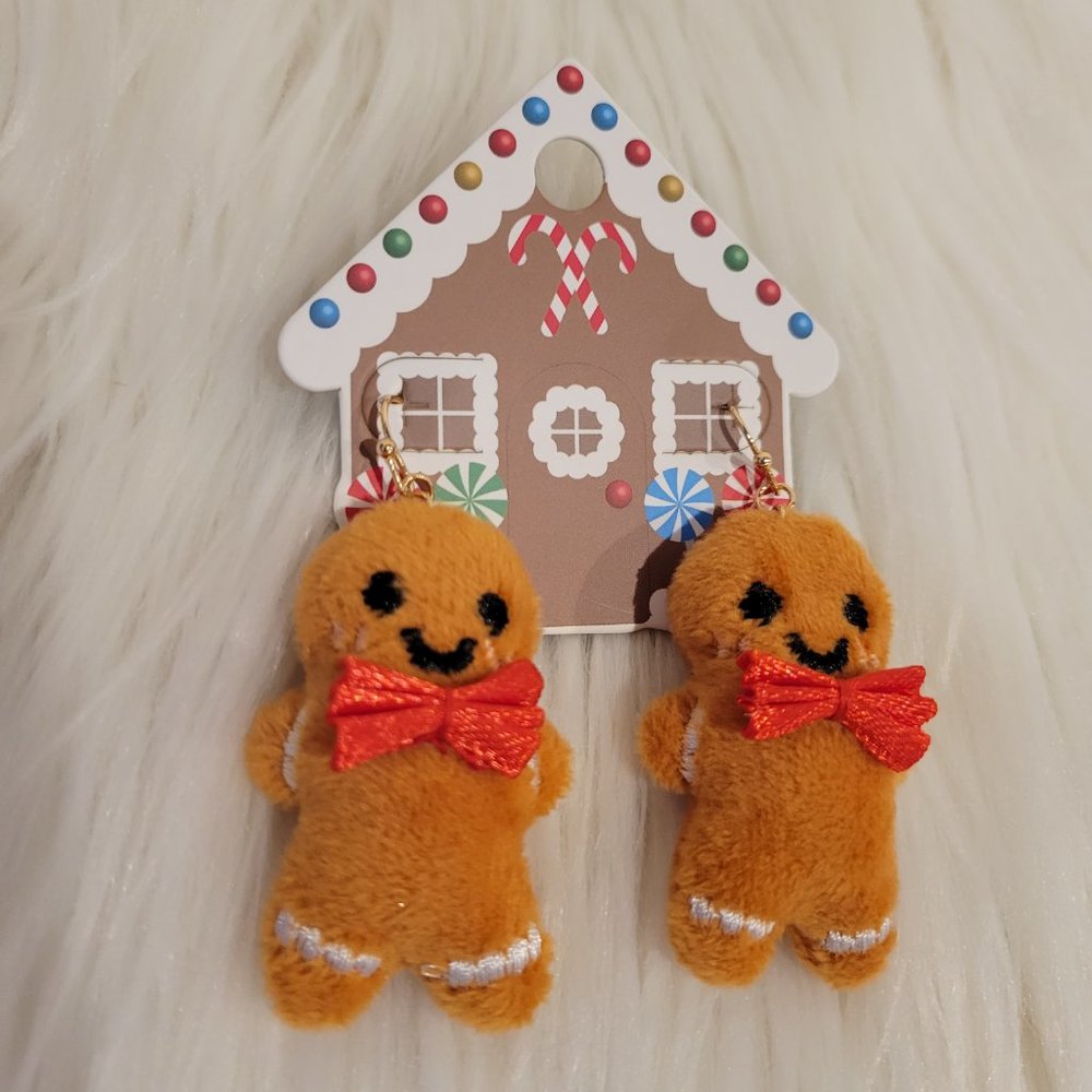 Gingerbread Men Plush Earrings